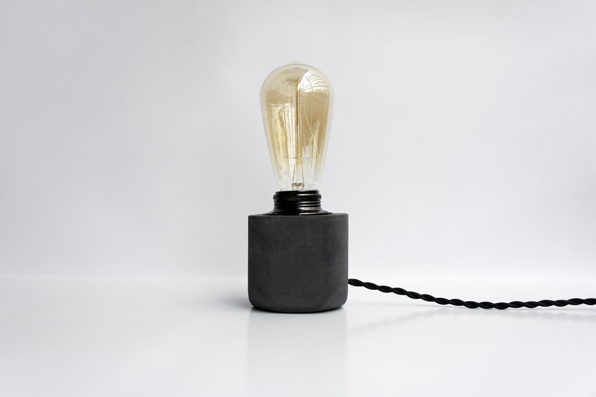 / HALF 半嵌金屬圓角設計水泥燈 - 瀝青黑