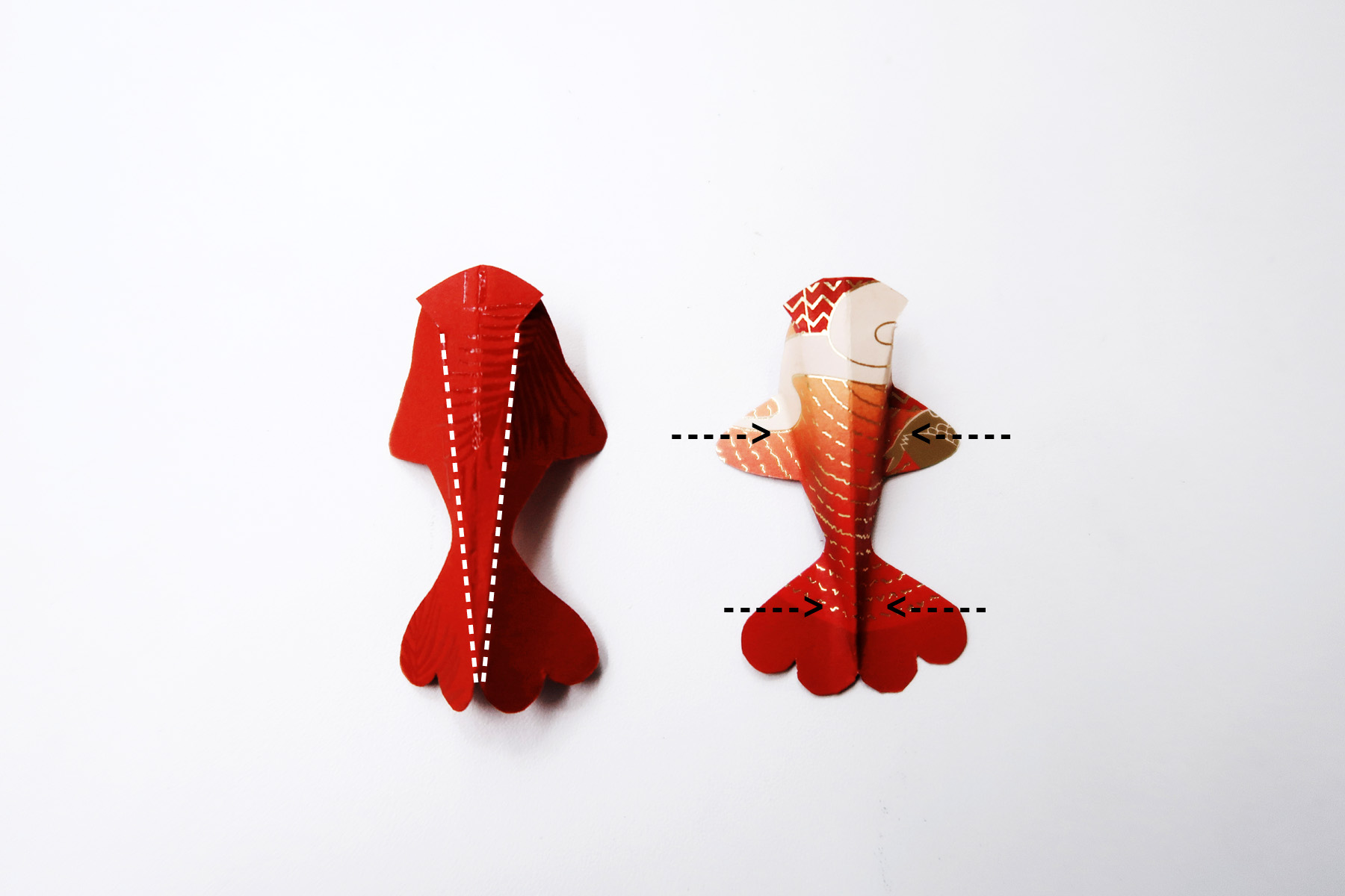 / 灰調 / DIY手作小教學:立體錦鯉紅包袋 - 折線成形