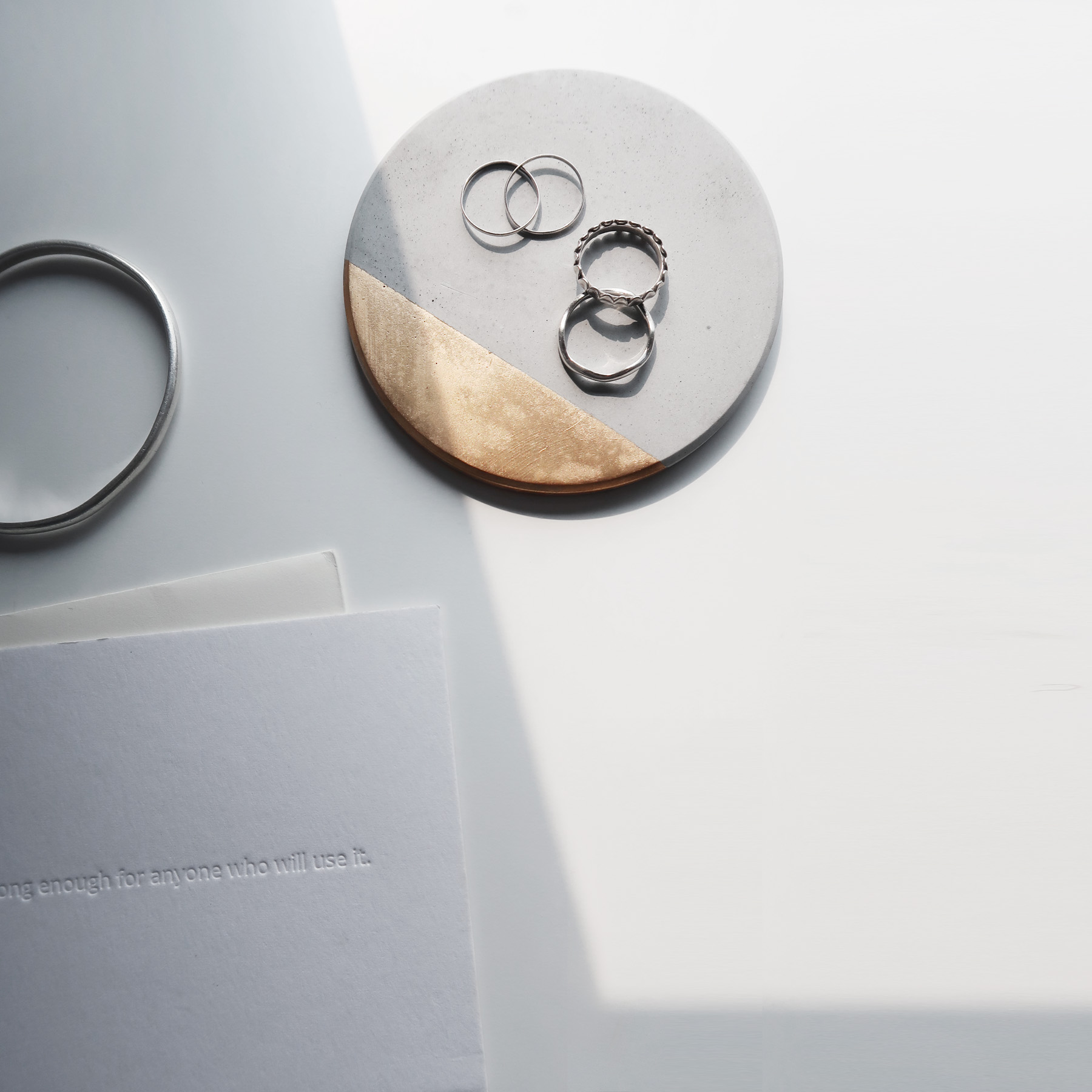 ECLIPSE 月蝕金邊倒角設計水泥吸水圓墊・杯墊・飾品盤