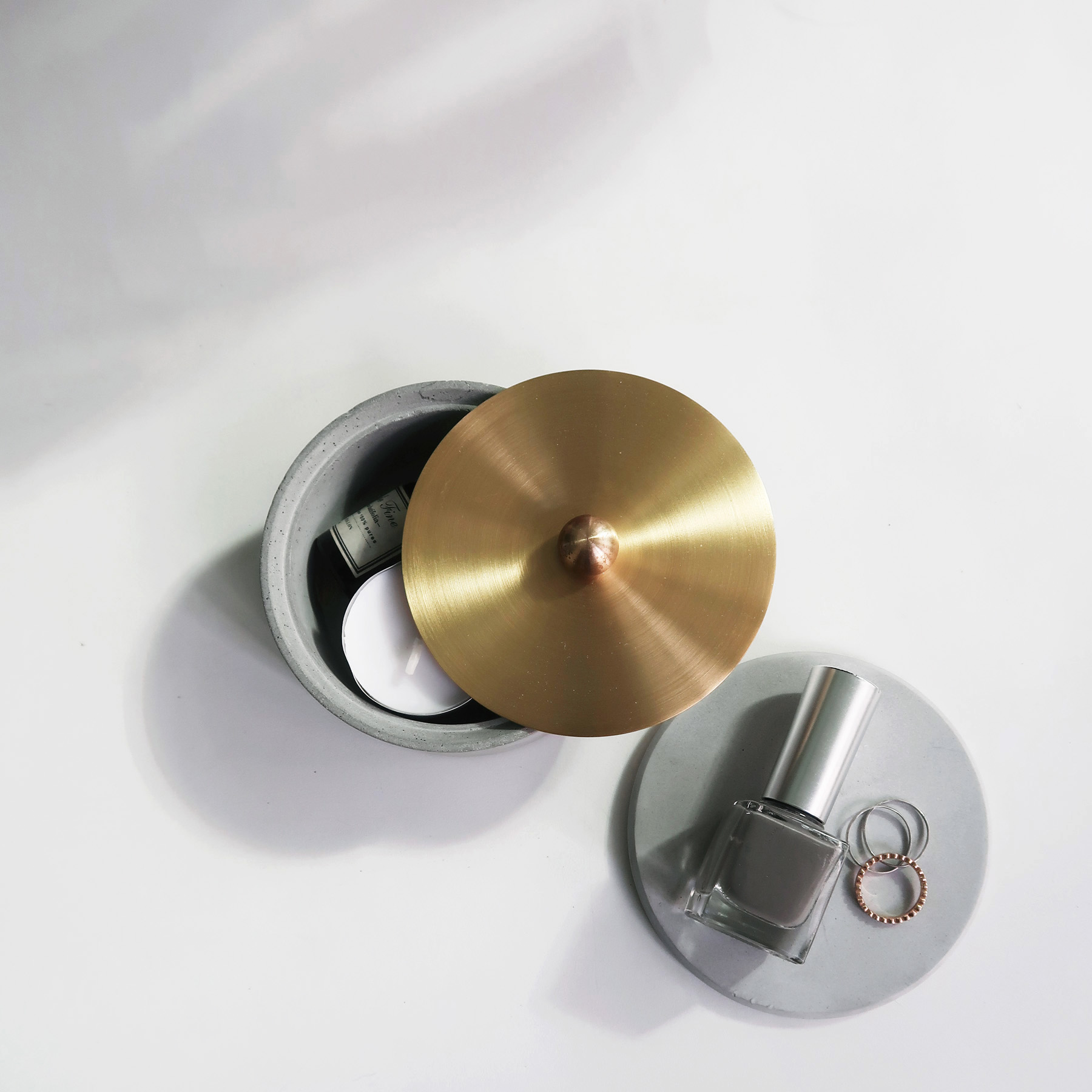 ATMOSPHERE 大氣層灰白紋理水泥吸水杯墊・飾品盤・擺飾