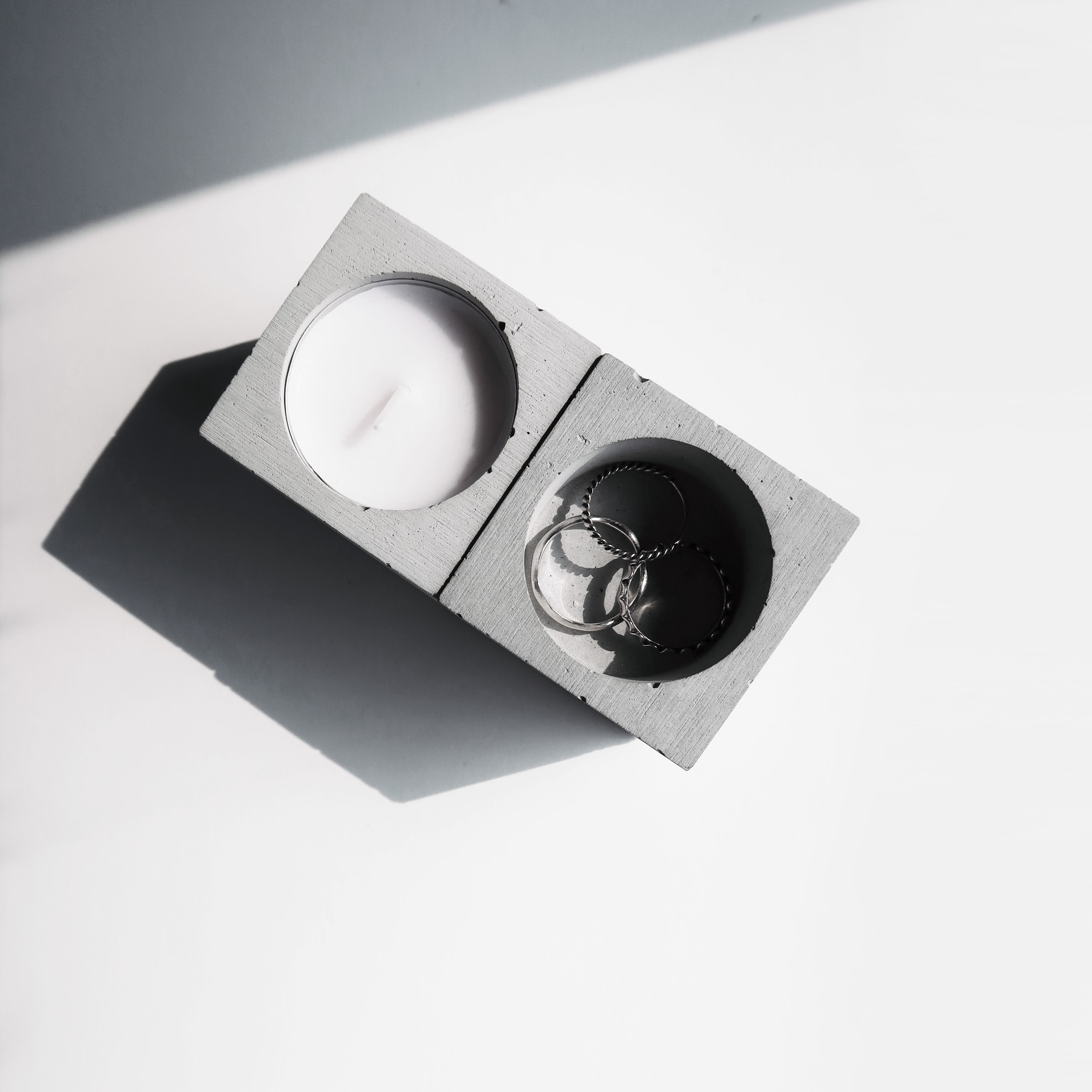 Concrete Decor 水泥設計小方磚蠟燭・禮物・擺飾