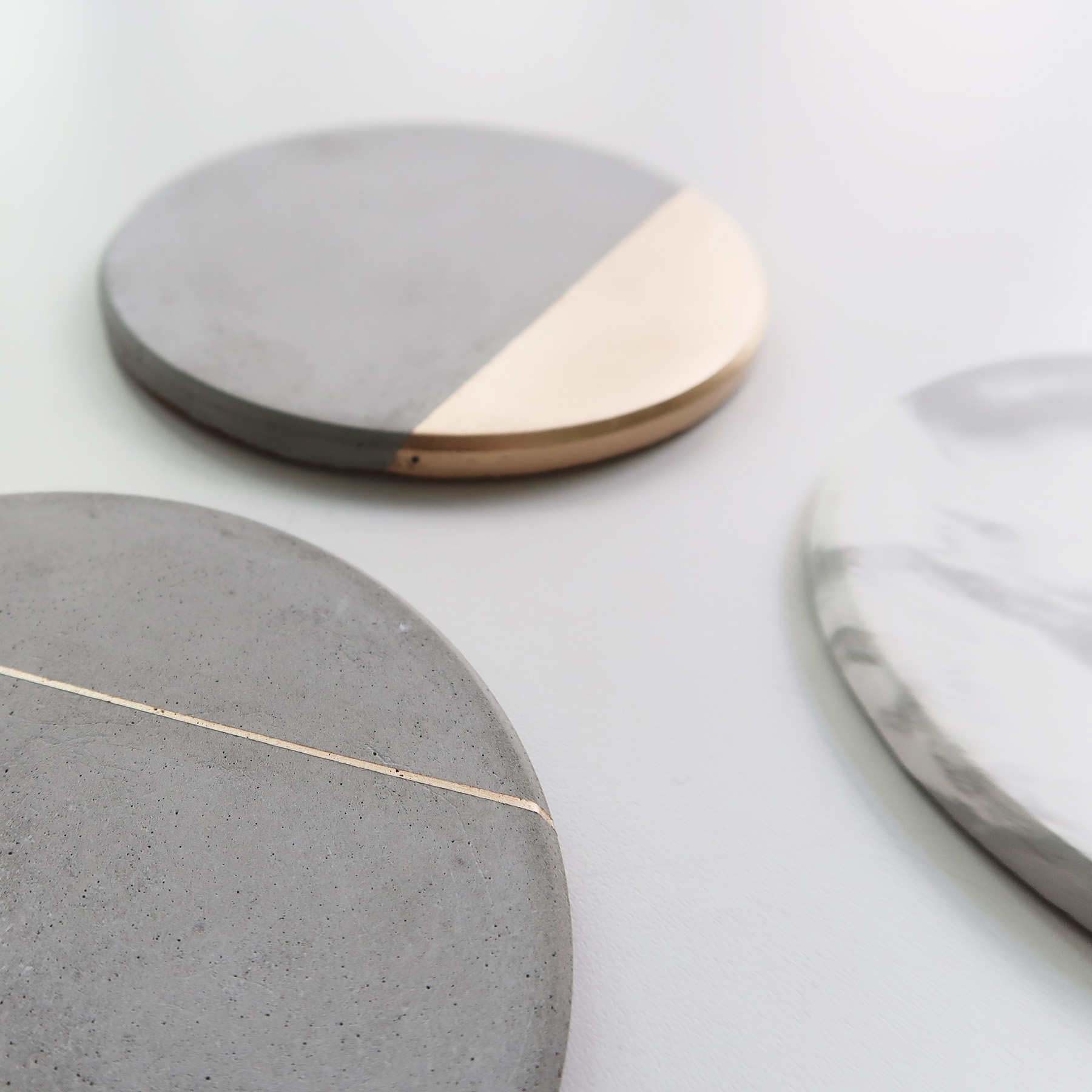 Home Decor 月蝕金邊倒角設計水泥圓墊・飾品陳列・居家佈置