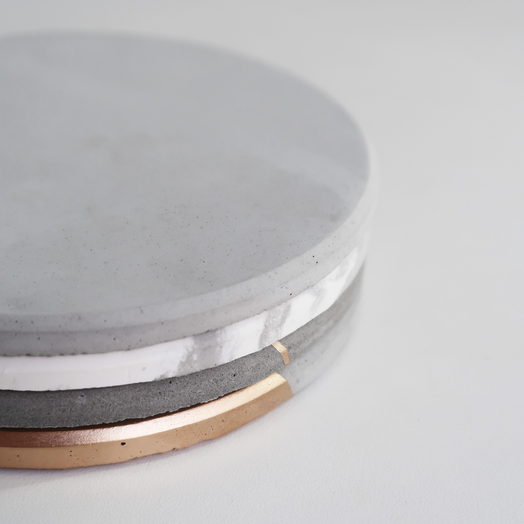 Concrete Design 太陽系水泥吸水圓墊・杯墊・飾品盤 - 倒角設計