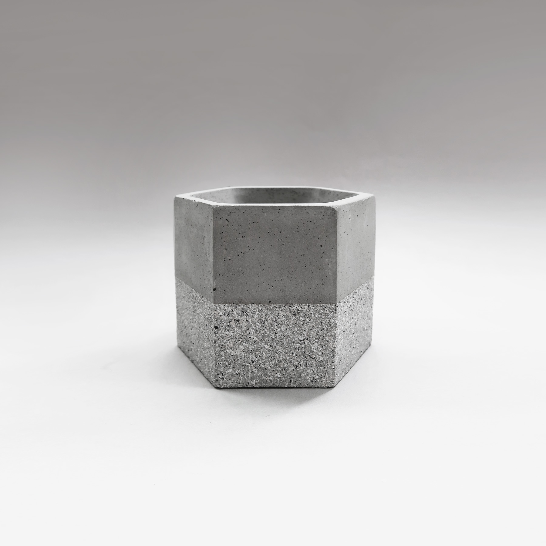 GRANITE 花崗岩六角水泥設計盆器・盆栽