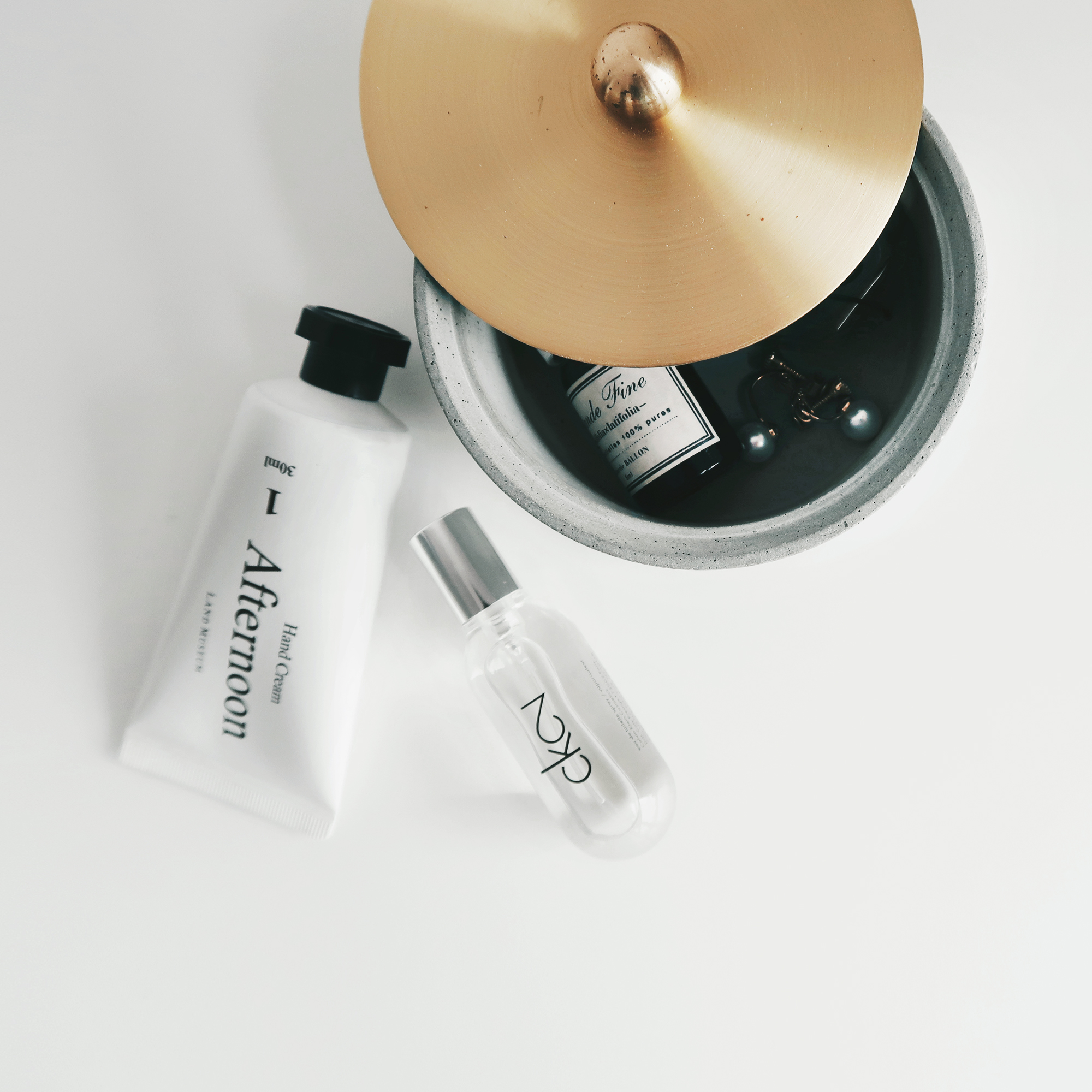 Home Decor 懸月 / 圓球黃銅蓋水泥收納盒・零錢盒・飾品盒