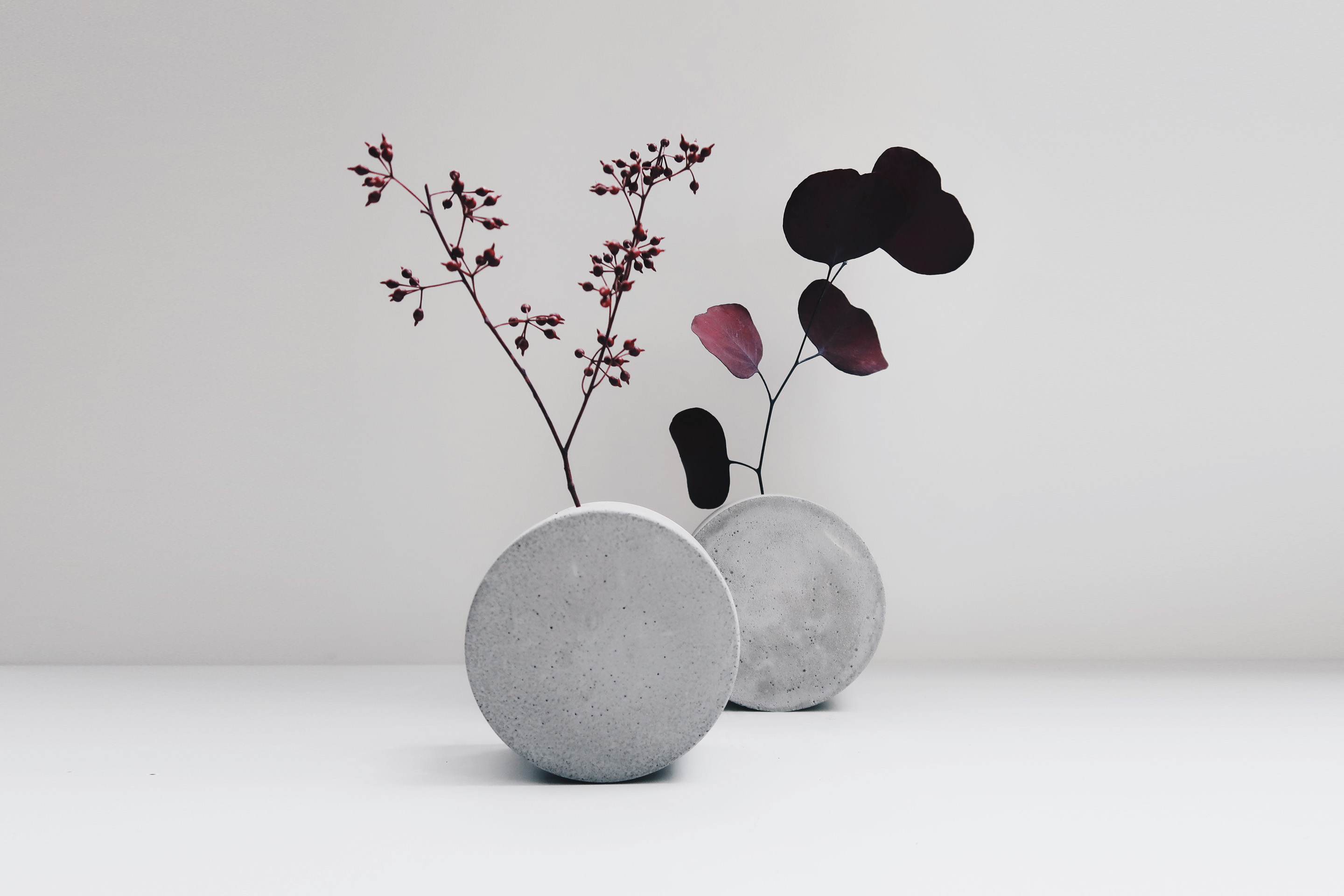 FULL MOON 望月圓形轉轉水泥花器・花插・花瓶