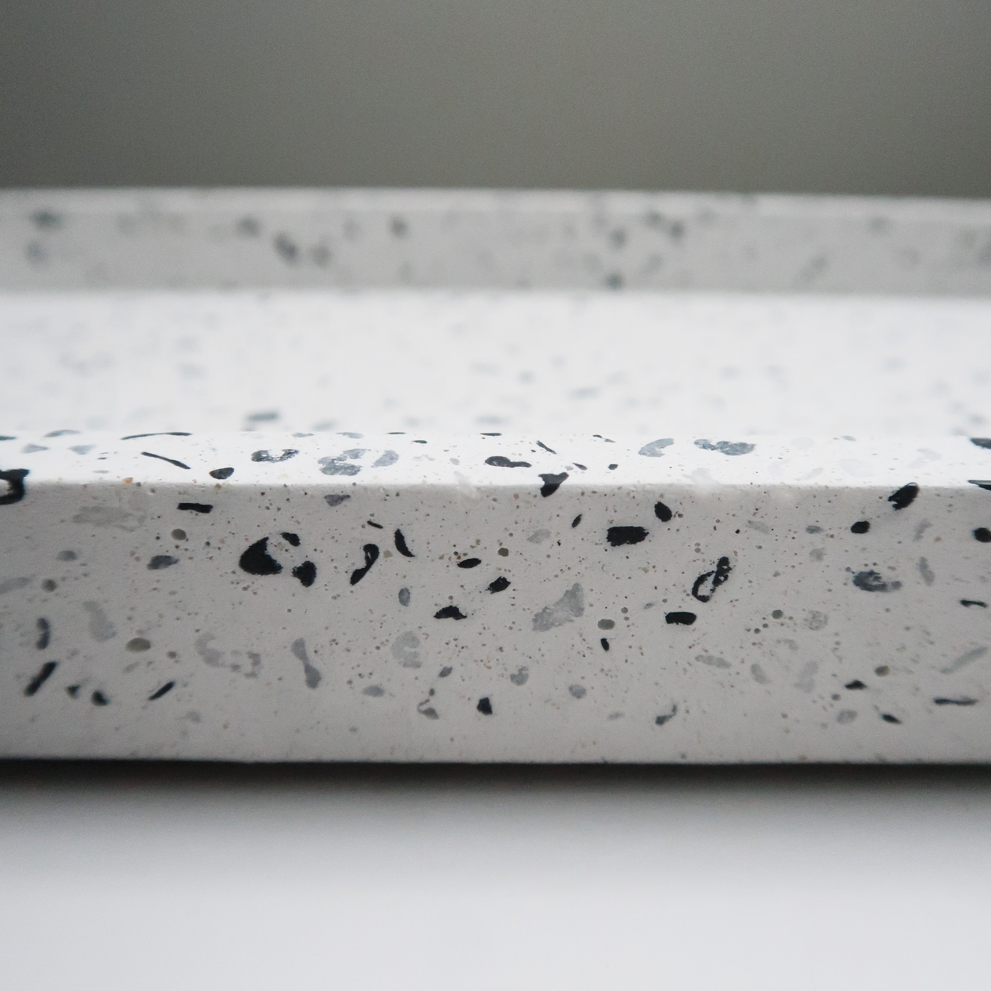 TERRAZZO 磨石子經典黑白水泥長方盤・拖盤・收納盤