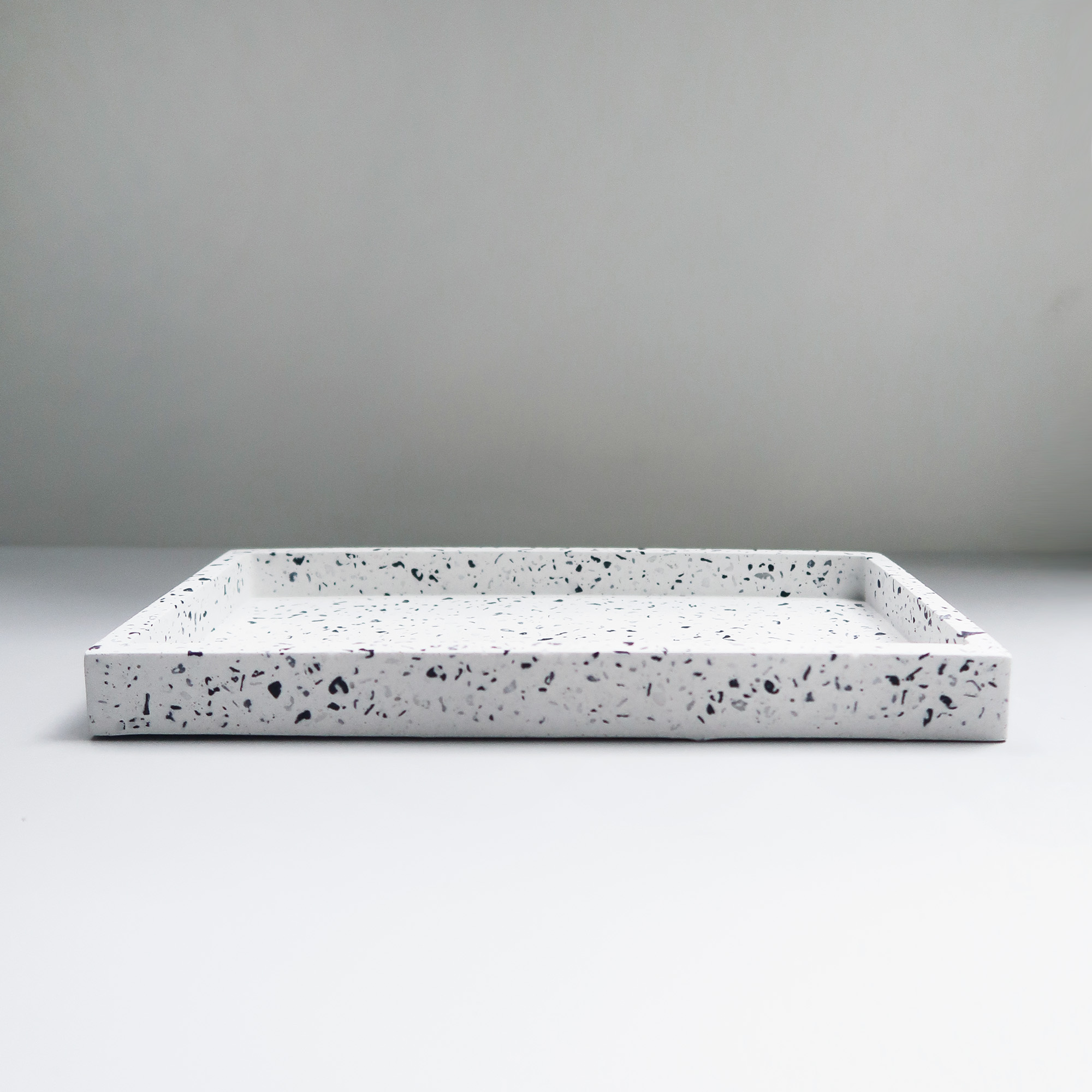 TERRAZZO 水磨石經典黑白水泥長方盤・拖盤・禮物