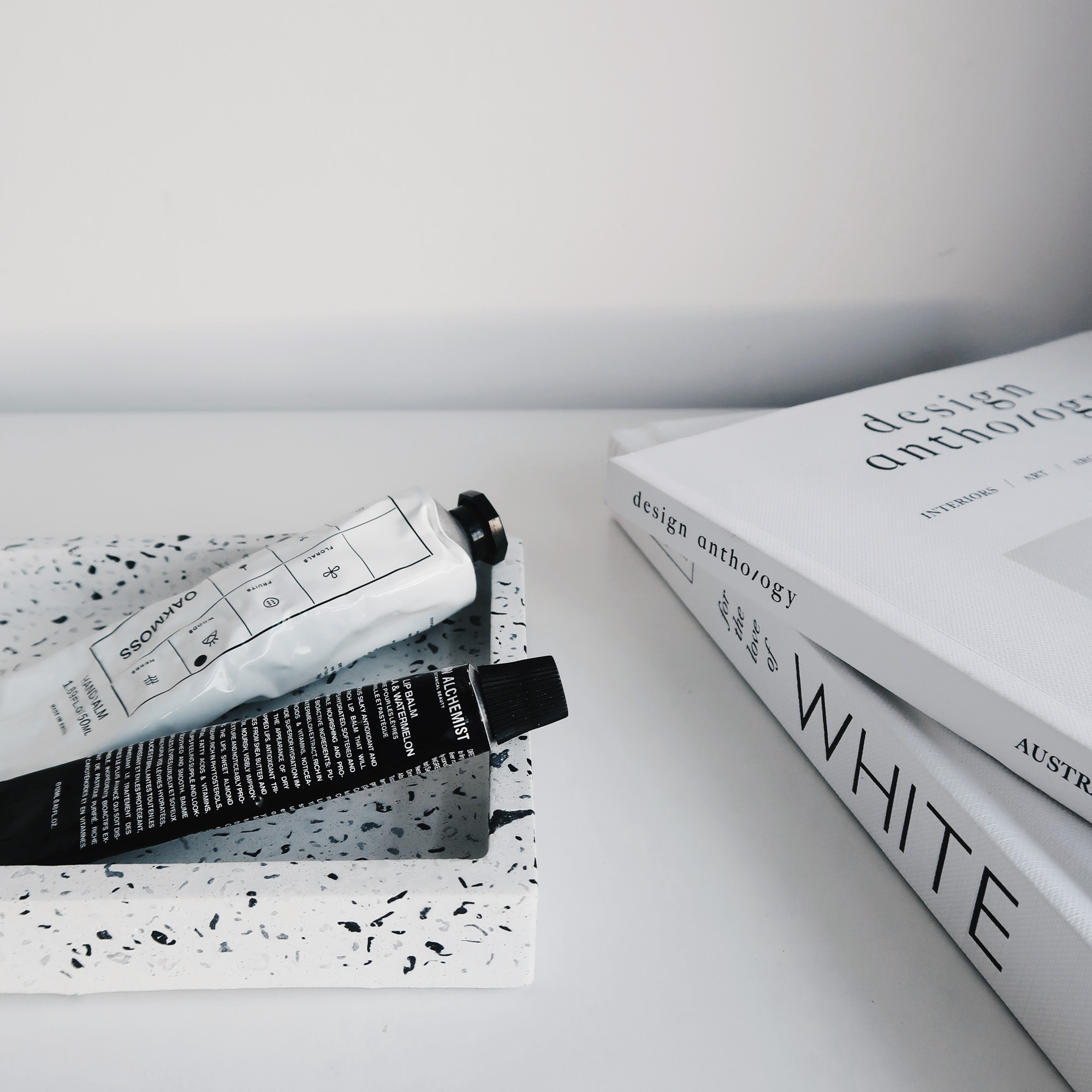 TERRAZZO 磨石子經典黑白水泥長方盤・拖盤・收納盤