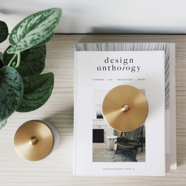 GLODEN MOON 懸月 / 圓球黃銅蓋水泥收納罐・儲物盒