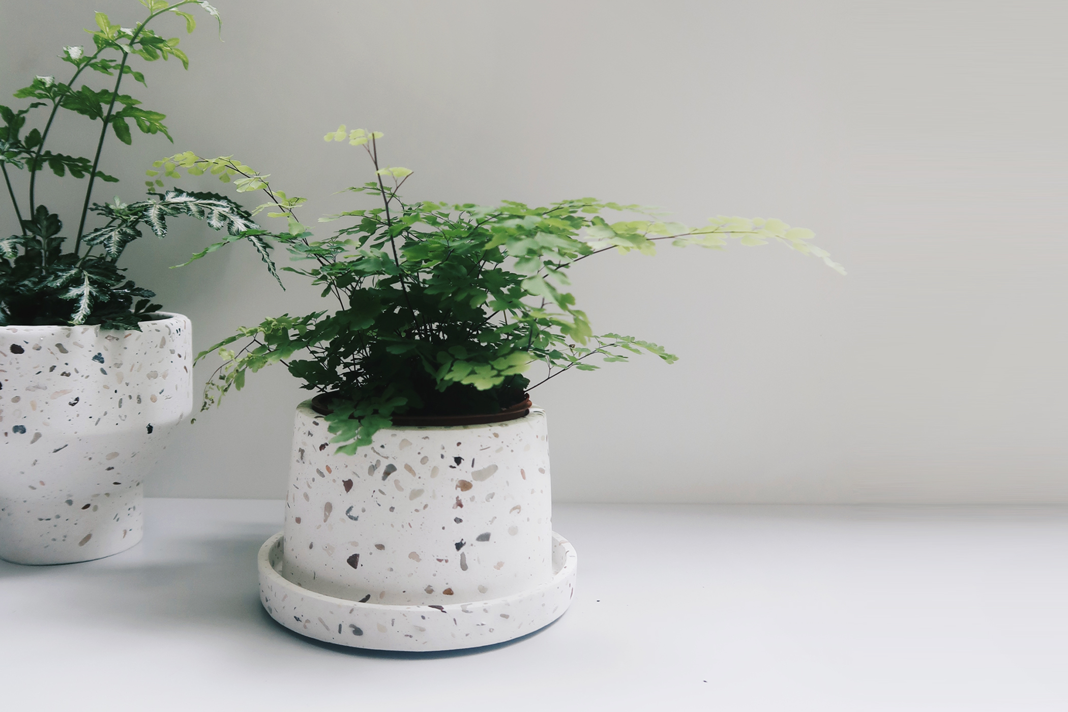 =TERRAZZO 水磨石暮色迷霧梯形水泥盆器・花盆・花器