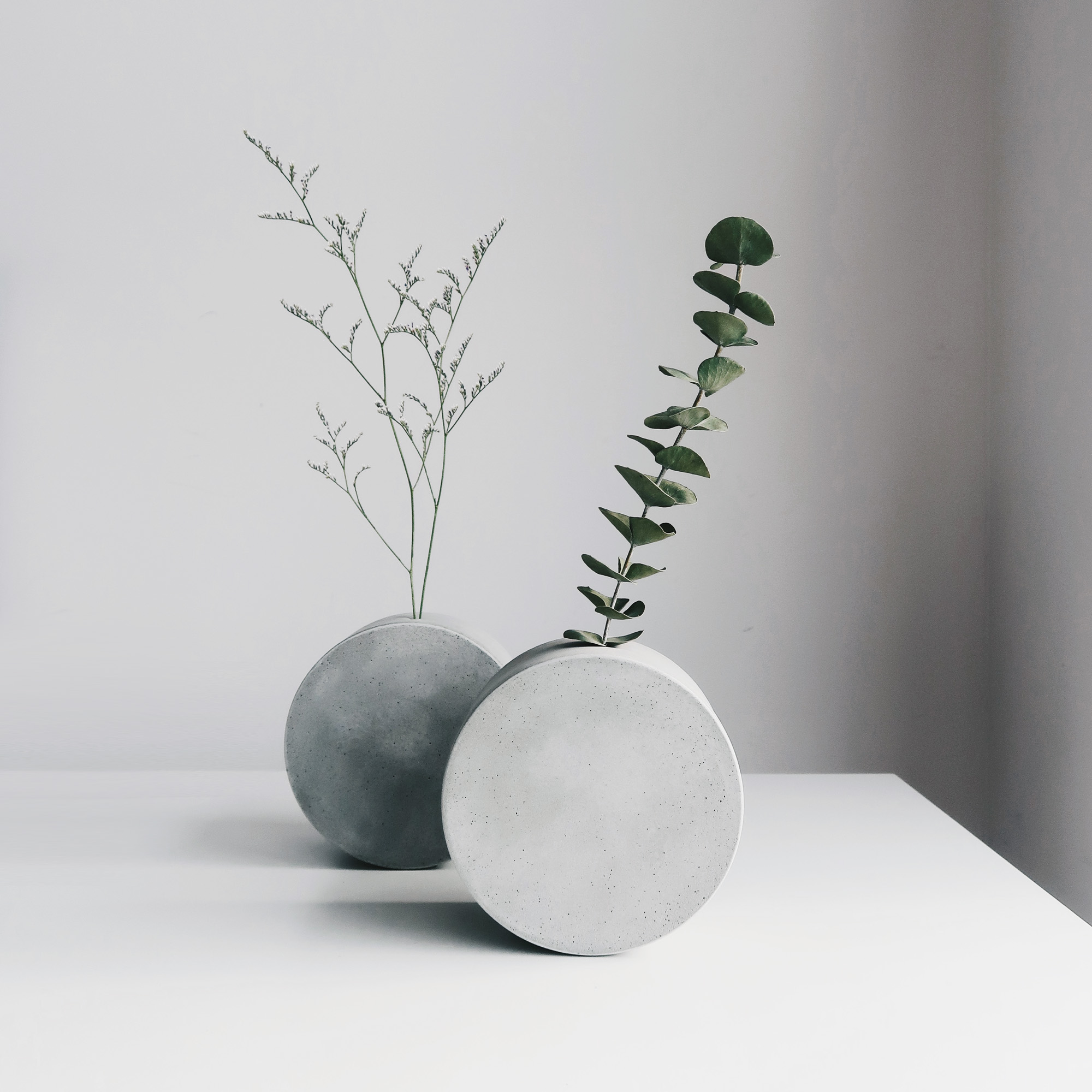 FULL MOON 望月圓形轉轉水泥花器・植物生活・設計禮物